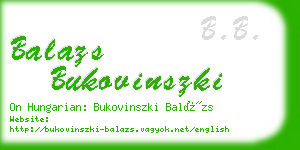 balazs bukovinszki business card